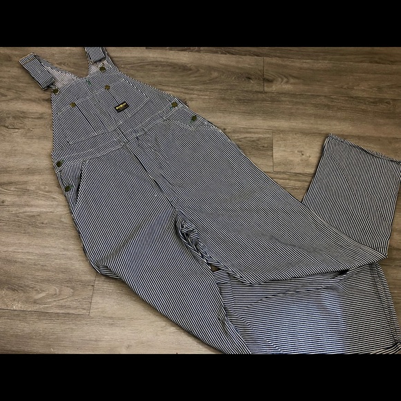 oshkosh striped overalls mens